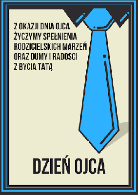Niebieski krawat i życzenia na Dzień Ojca